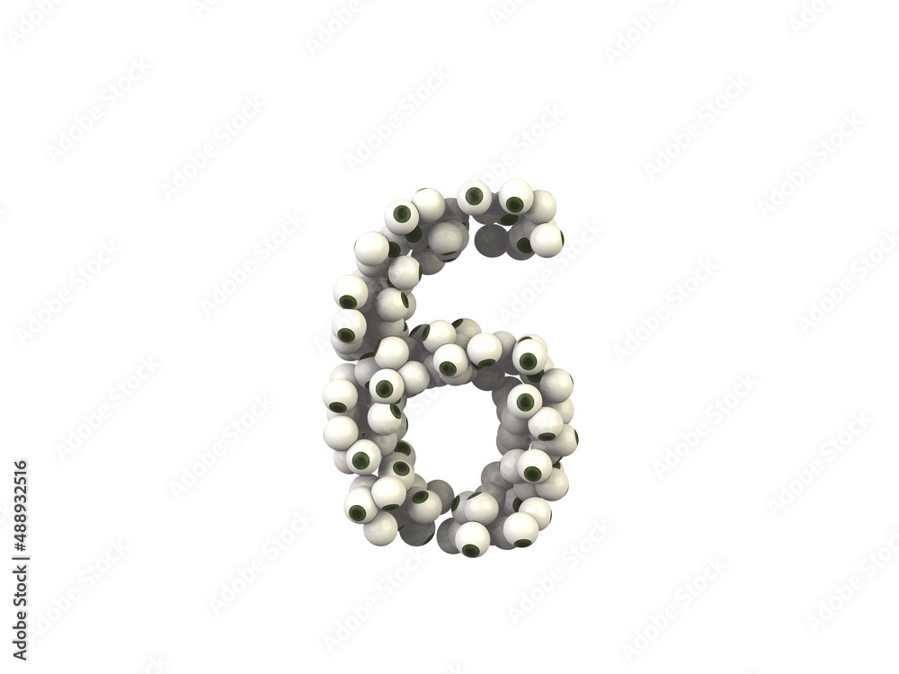 Eye Ball Themed Font Number 6 Eye Ball Themed Font Number 6