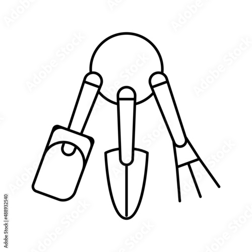 instrument for care houseplant line icon vector illustration