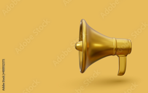 golden horn isolated on white