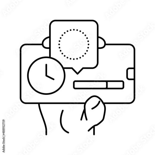 downloading process ephemeral line icon vector illustration