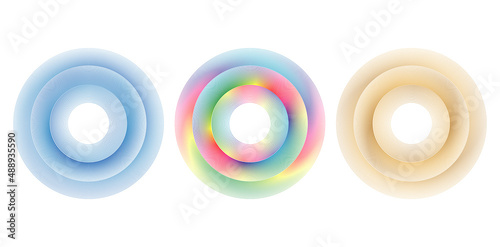 triple band with three colors design isolated white backgrounds, applicable for website banner, poster social media, label sign corporate and product packaging material element, 3 circle lines design