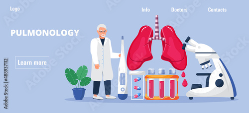 Phthisiologist, pulmonologist concept vector for the landing page, header, blog.