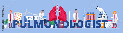 Phthisiologist, pulmonologist concept vector for the landing page, header, blog.