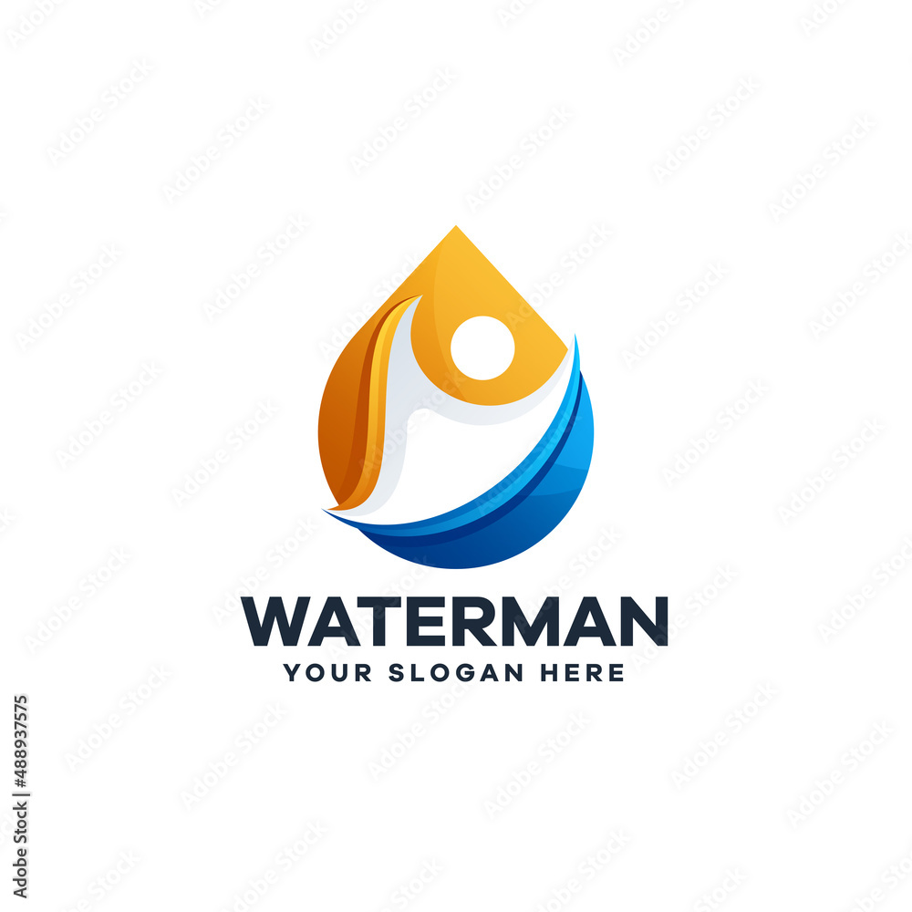Professional water people human group gradient logo Professional water people human group gradient logo