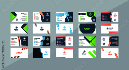 Ten bundles Colorful Simple minimal Clean style modern Company business card design template