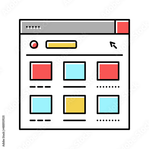 online web shopping color icon vector illustration