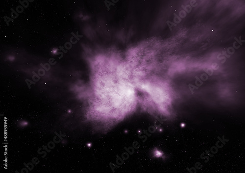 Star field in space and a nebulae