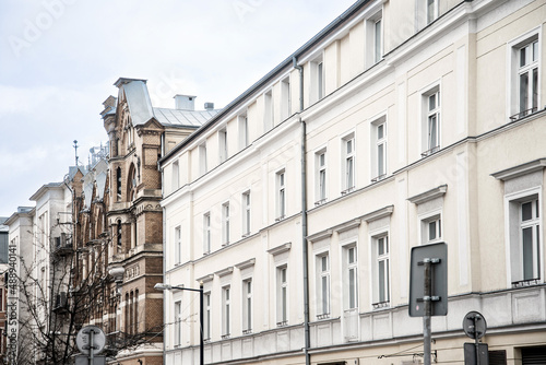 Street view of Old Town Warsaw, Poland