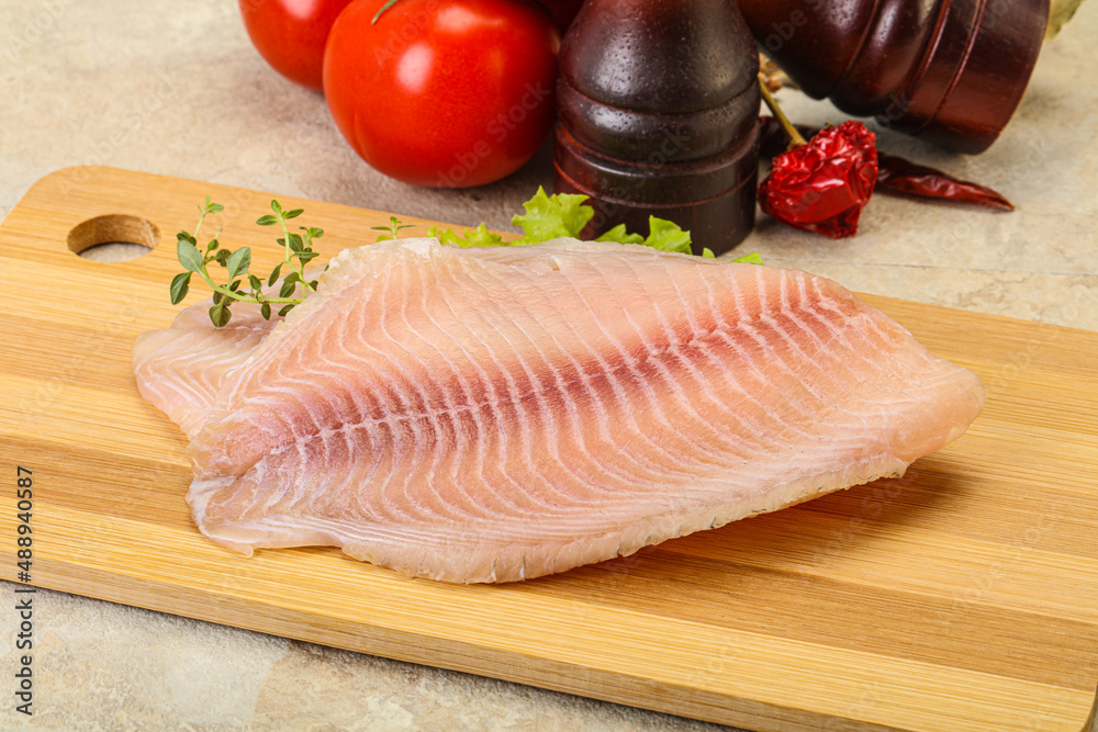 Raw tilapia fish for cooking