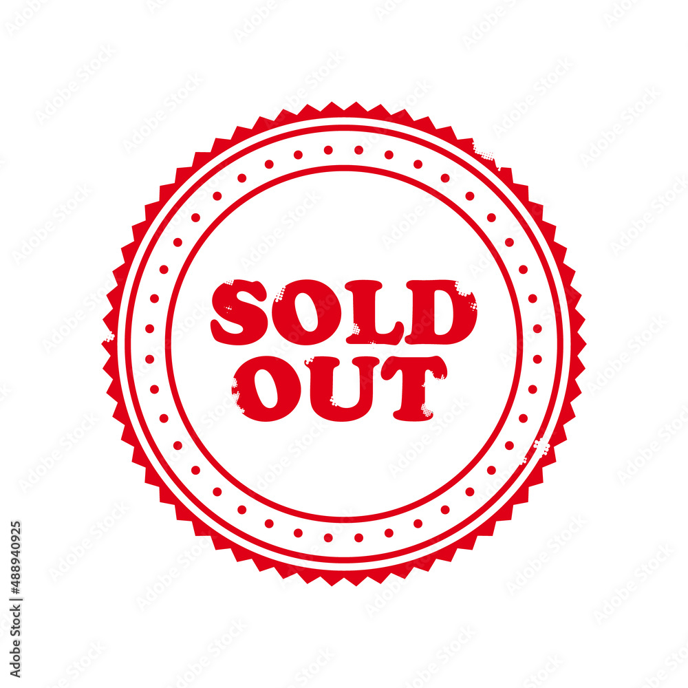 Circle sold out logo badge design template