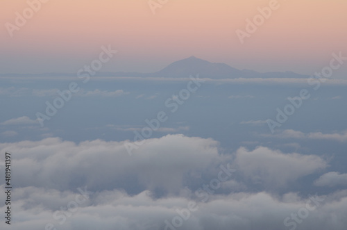 Island of Tenerife with the Teide Peak from La Palma at sunset. Canary Islands. Spain. © Víctor