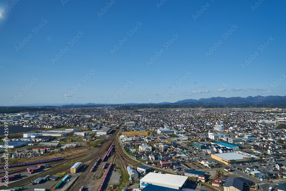 Obraz premium 秋田県 秋田市土崎の景色 