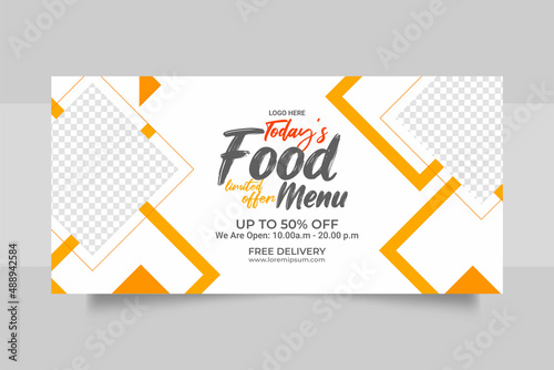 Delicious food web banner social media and  post template