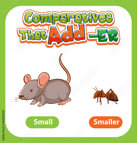 Comparative adjectives for word small