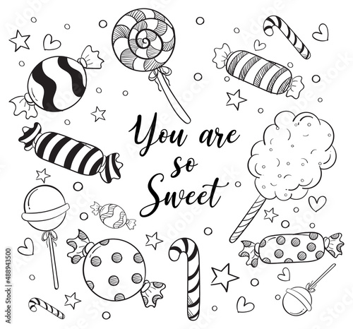 Hand drawn doodle icons set