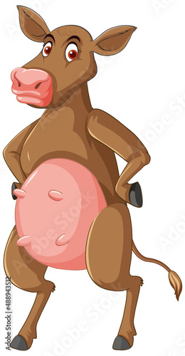 Milk cow standing on two legs cartoon character