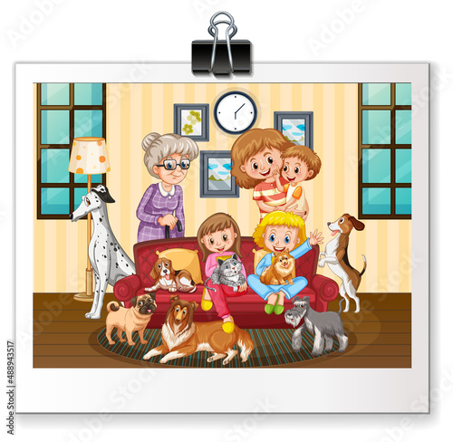 A picture of happy family on white backgound