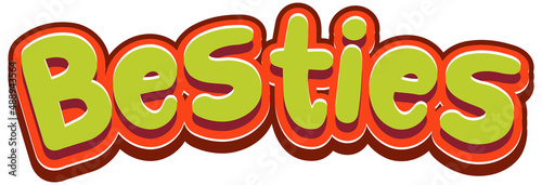 Besties word logo on white background