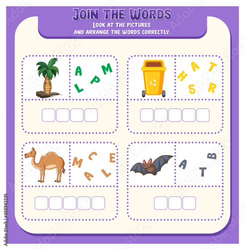 Spelling word game template