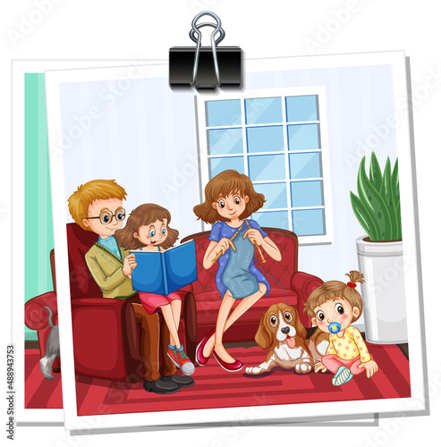 A photo of family on white backgound