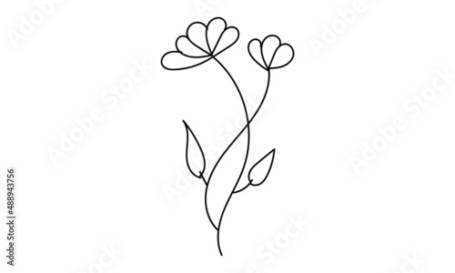  Flower line art design for print or use as poster  card  flyer  Tattoo or T Shirt