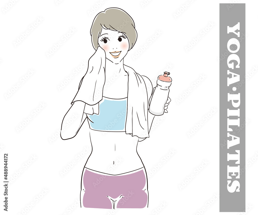 202ヨガ、ピラティスで汗を流す可愛い女性 202ヨガ、ピラティスで汗を流す可愛い女性