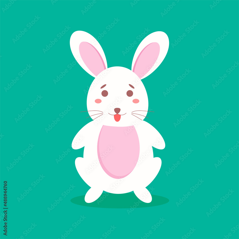Easter rabbit. Flat illustration. Element for card, invitation, web, wallpaper