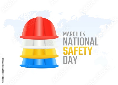 vector graphic of national safety day good for national safety day celebration. flat design. flyer design.flat illustration. photo