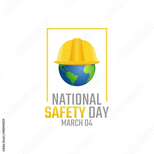 vector graphic of national safety day good for national safety day celebration. flat design. flyer design.flat illustration.