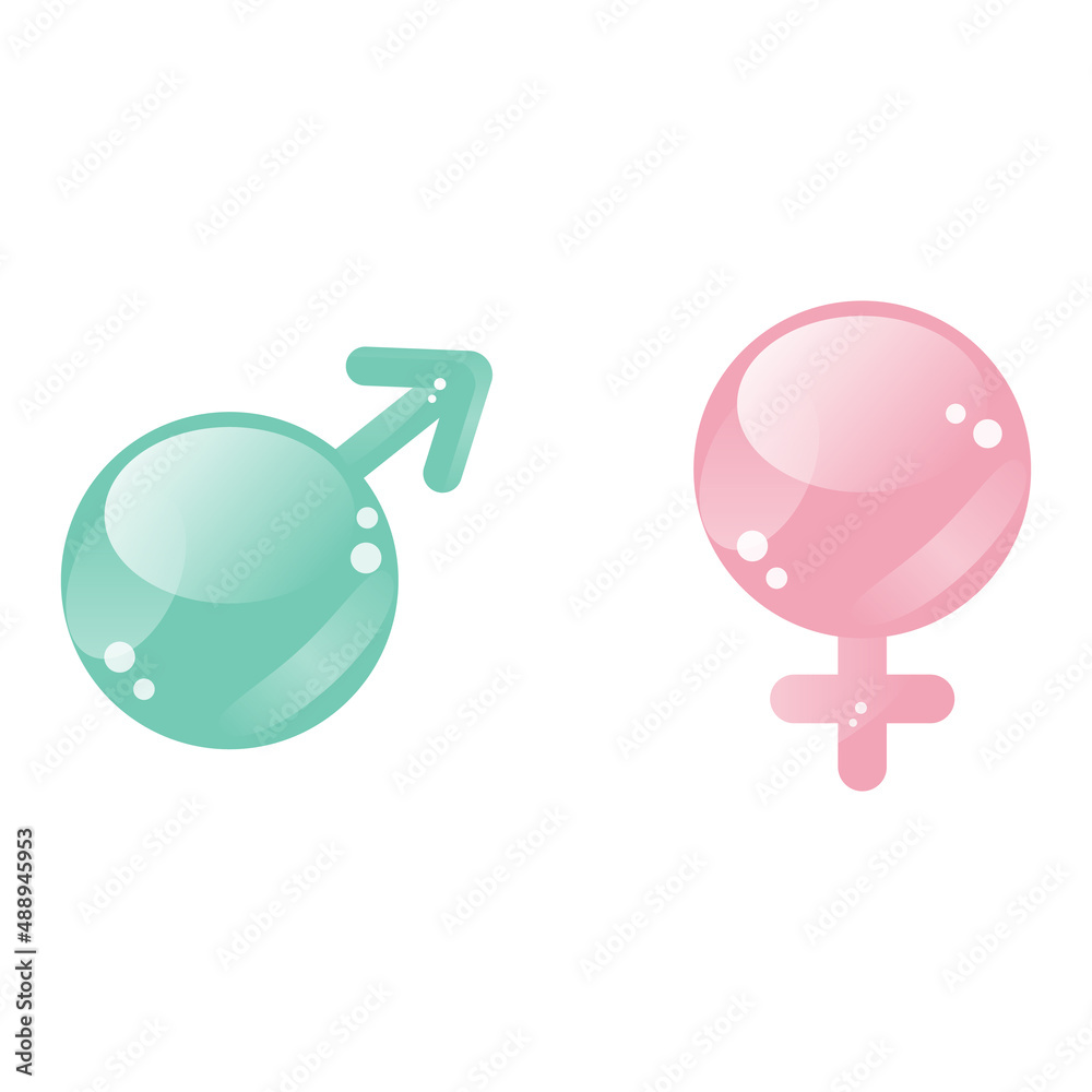 Male, female signs. Gender icons. Men, women symbols. Sexual identity