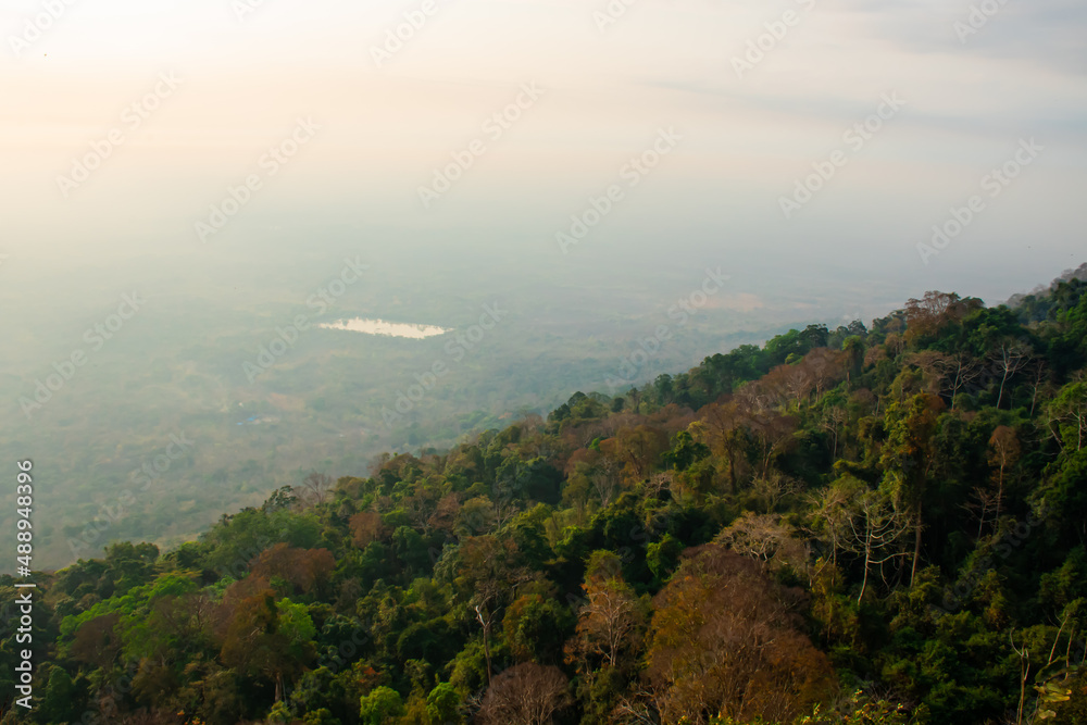 hillside landscape Visible from the top of the mountain (Thailand)