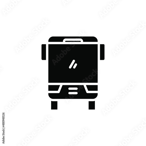 Bus, Autobus, Public, Transportation Solid Icon Vector Illustration Logo Template. Suitable For Many Purposes.