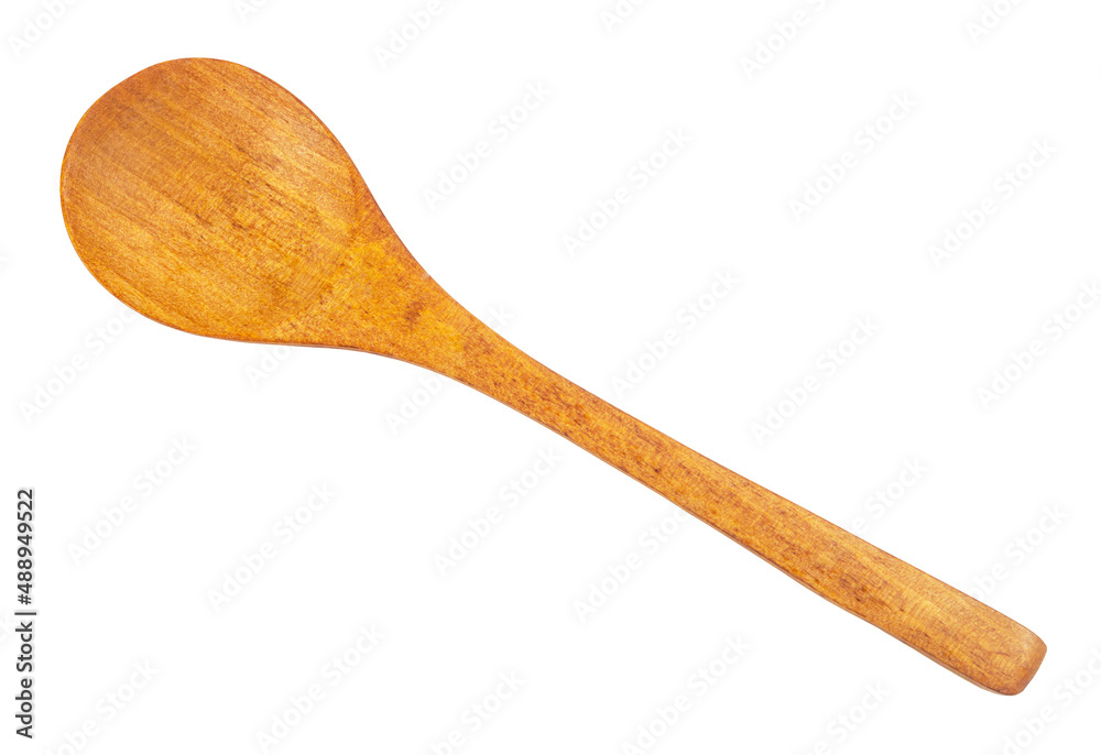 Top view of blank wooden spoon isolated on white background. Top view of blank wooden spoon isolated on white background.