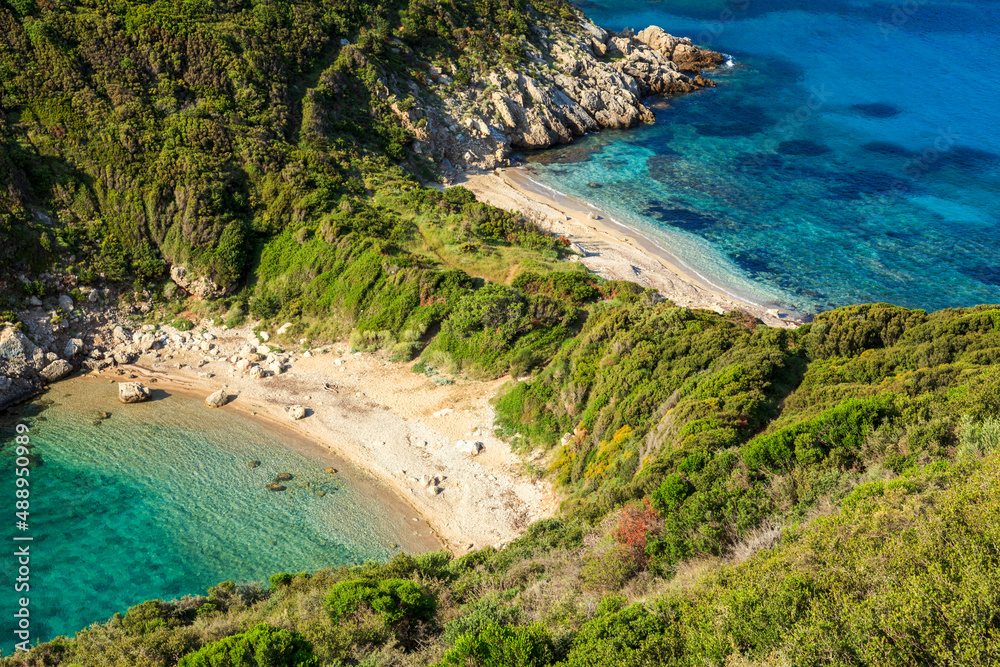 Greece Ionian Islands Corfu, Beaches and Porto Timoni;