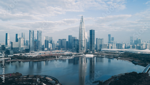 Aerial view of landscape in Shenzhen city China