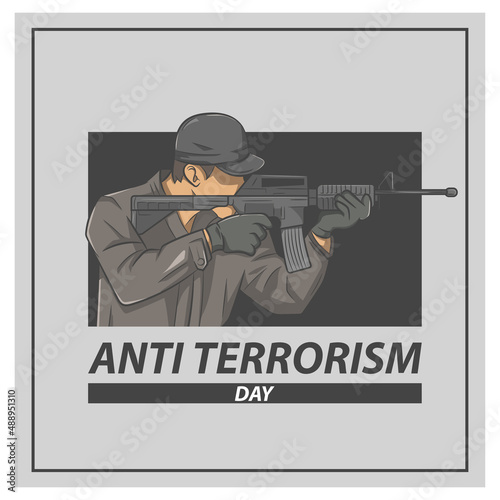 National Anti Terrorism Day, 21 may. Vector Illustration.