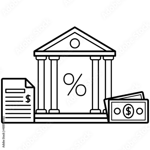 interest on borrowing money Concept, unpaid legal costs Vector Icon Design, Money Management Symbol, Leverage or debt Sign, Capital markets and investments stock illustration