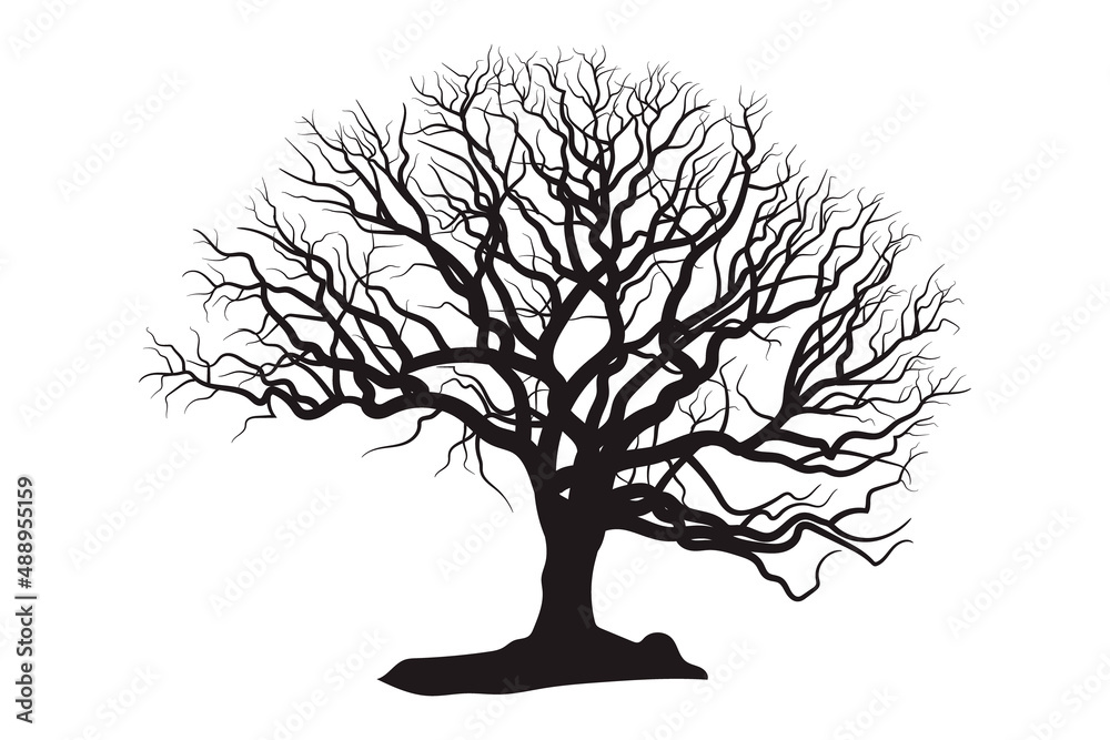 Fototapeta premium Scary dead tree silhouette image