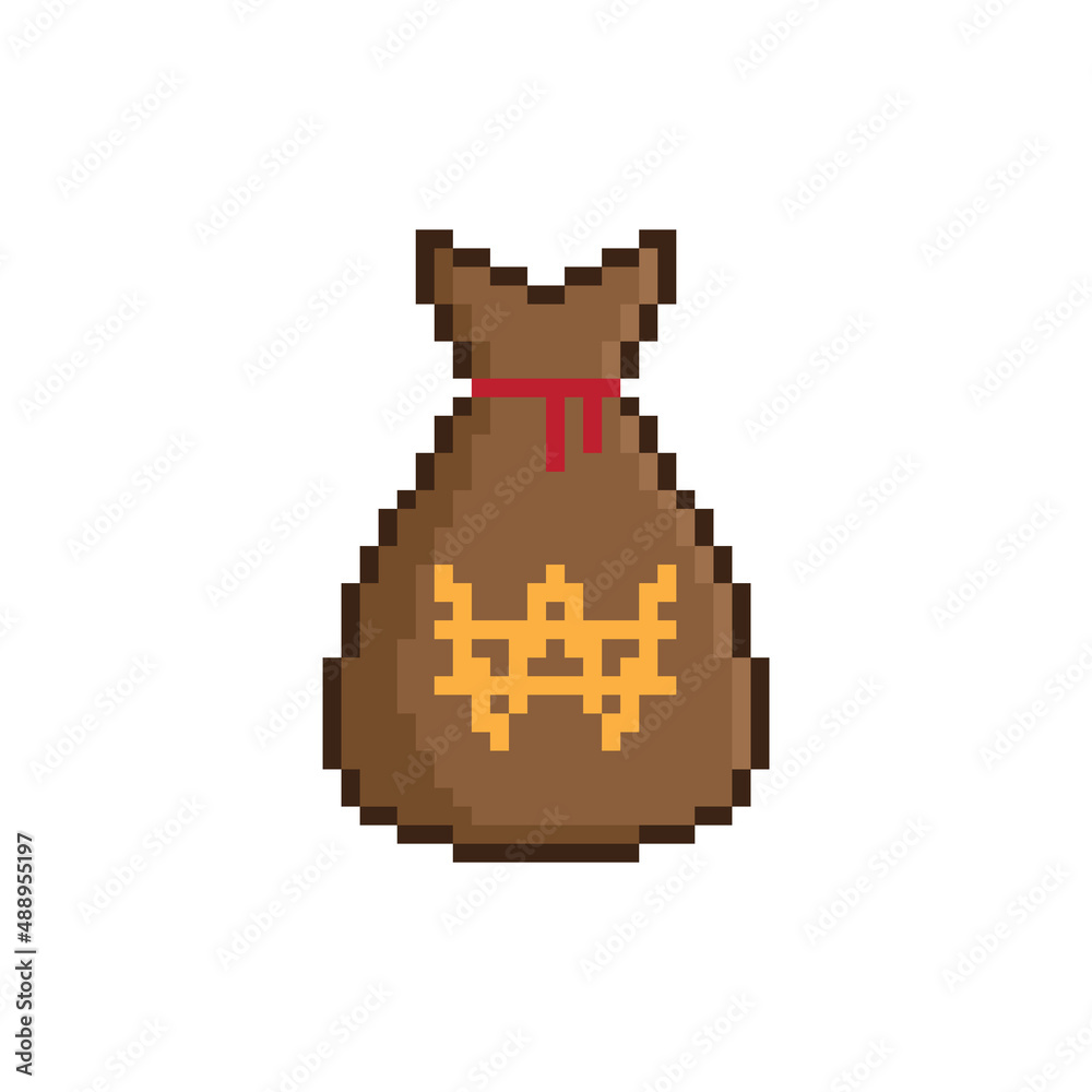 pixel Money bag South Korean Won vector icon sign for 8 bit game pixel Money bag South Korean Won vector icon sign for 8 bit game