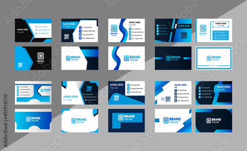 Ten bundles Colorful Simple minimal Clean style modern Company business card design template