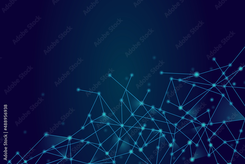 Network abstract connection isolated on blue background. Network technology background with dots and lines. Ai background. Modern abstract concept. Ai background vector, network technology Network abstract connection isolated on blue background. Network technology background with dots and lines. Ai background. Modern abstract concept. Ai background vector, network technology