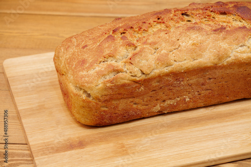 A loaf of bread. A loaf. Wheat products. Russian food. Close-up.