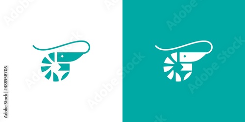 Unique and modern G letter initial shrimp logo design