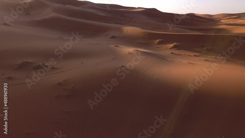 AERIAL: Sand Dunes Sahara Desert