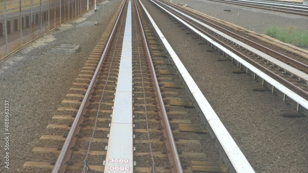 Railroad track in New York state 4K slow motion 60fps