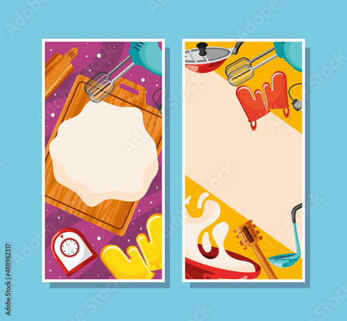 kitchen utensils banners