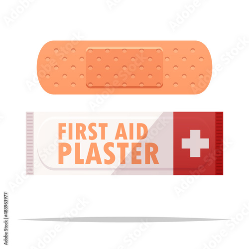 First aid plaster bandage vector isolated illustration