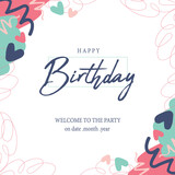 Happy Birthday celebration typography design for greeting card, poster or banner .Vector illustration