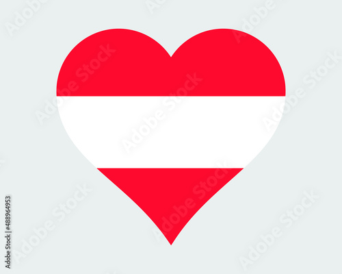 Austria Heart Flag. Austrian Love Shape Country Nation National Flag. Republic of Austria Banner Icon Sign Symbol. EPS Vector Illustration.