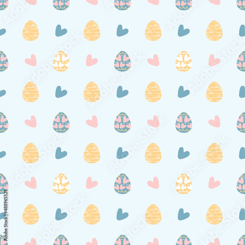 Seamless pattern with easter eggs.Vector illustration.